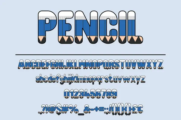 Artistic Pencil Color Font Set — Stock Vector