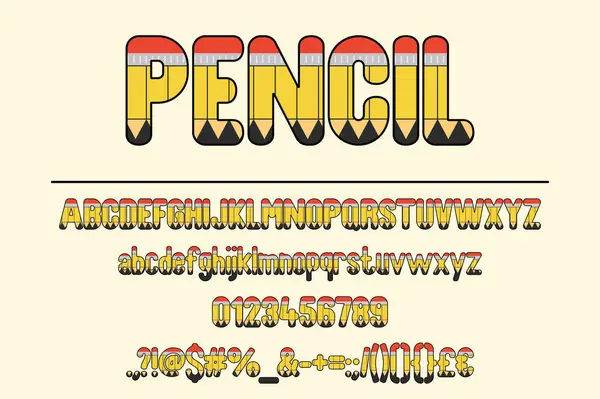 Vibrant Pencil Typeface Design — Stock Vector