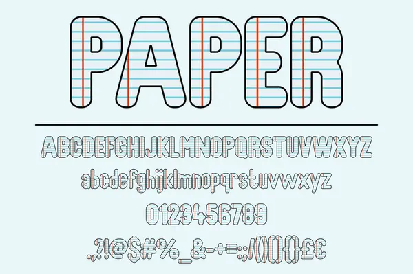 Artistic Paper Color Font Set Creative Typography Design — Stock Vector