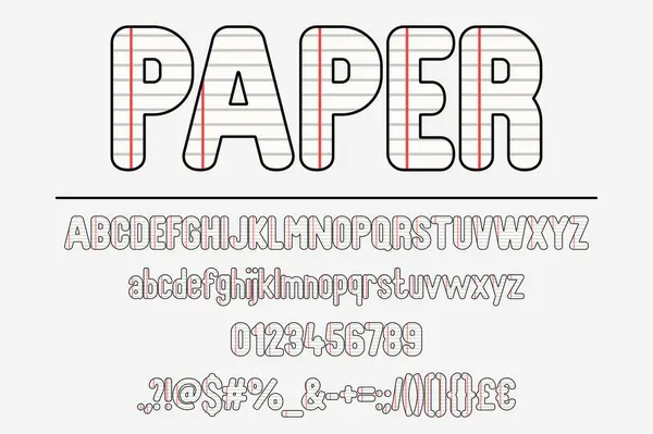Vibrant Paper Typeface Design — Stock Vector