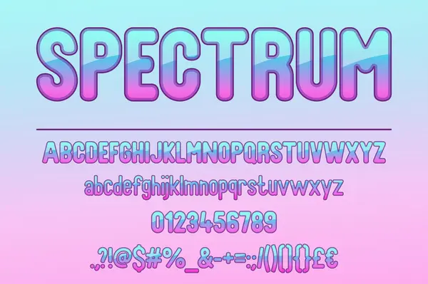 Vibrant Spectrum Gradient Color Font Set — Wektor stockowy