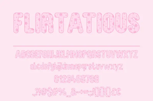 Flirtatious Coquette Color Font Set Design Elegante Della Tipografia — Vettoriale Stock