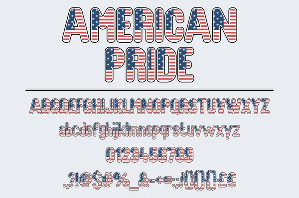 Американський Набір Шрифтів Гордість Кольору — стоковий вектор