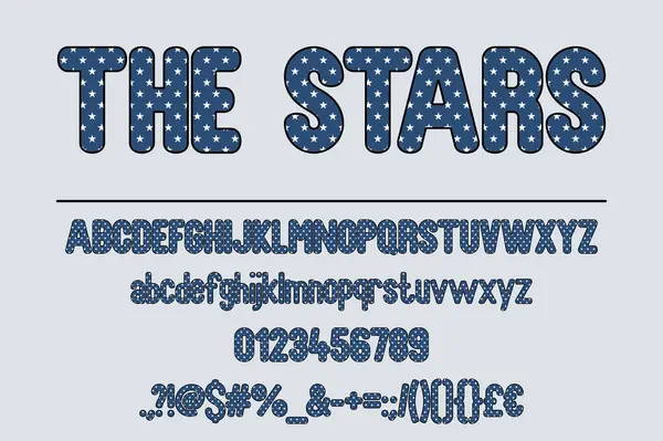 Stars Color Font Set Мбаппе Оценил Американскую Гордость — стоковый вектор
