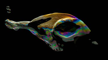 Işık yansıtan bir arkaplan oluşturan soyut sabun köpüğü