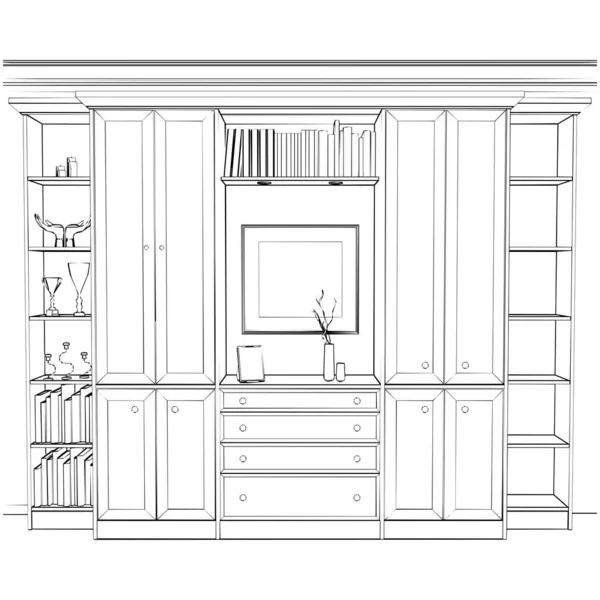 Wohnzimmer Vektor Illustration Auf Weißem Hintergrund Eine Vektorillustration Eines Wohnzimmers — Stockvektor