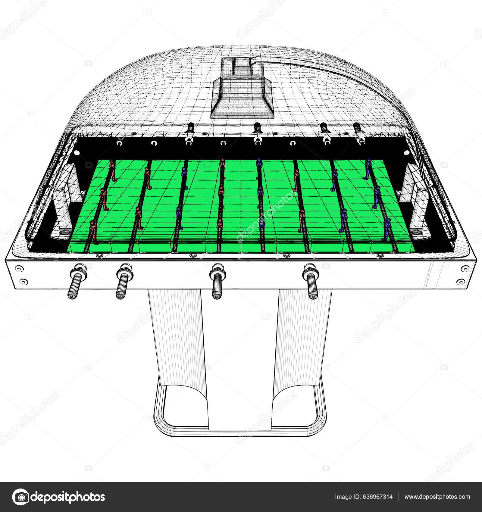 Football Soccer Table Game Vector Illustration Isolated White
