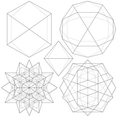 Polyhedron From The Simple To The Complicated Shape Vector. Illustration Isolated On White Background. A Vector Illustration Of Geometric Shape.