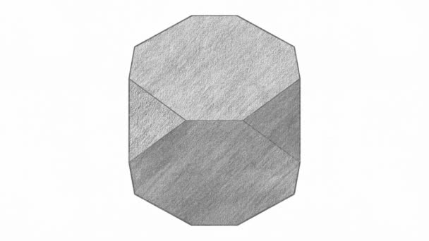 Polyhedron Cube Octahedron Prostego Skomplikowanego Kształtu Vice Versa Grafitowy Ołówek — Wideo stockowe