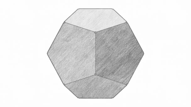 Polyhedron Star Simple Complicated Shape Vice Versa Graphite Pencil Drawing — Vídeos de Stock