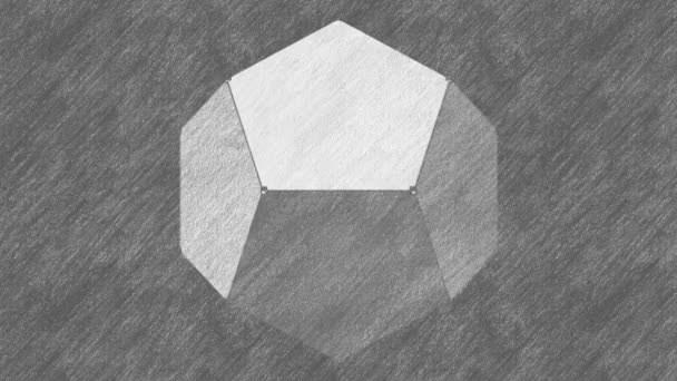Polyhedron Star Simple Complicated Shape Vice Versa Graphite Pencil Drawing — ストック動画