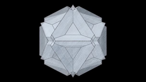 Polyhedron Star Simple Complicated Shape Vice Versa Graphite Pencil Drawing — Video Stock