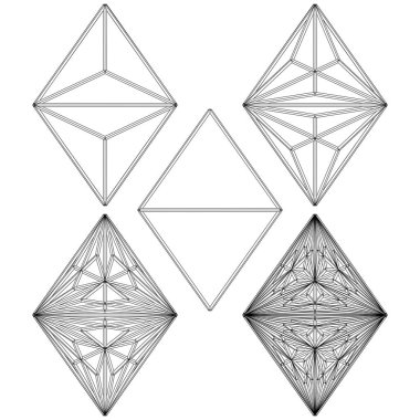 Polyhedron From The Simple To The Complicated Shape Vector. Illustration Isolated On White Background. A Vector Illustration Of Geometric Shape. Platonic Solids. Geometric Figures.