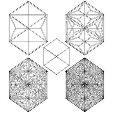 Polyhedron From The Simple To The Complicated Shape Vector. Illustration Isolated On White Background. A Vector Illustration Of Geometric Shape. Platonic Solids. Geometric Figures.