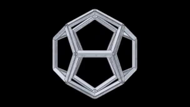Polyhedron Star Simple Complicated Shape Vice Versa Graphite Pencil Drawing — Vídeo de stock