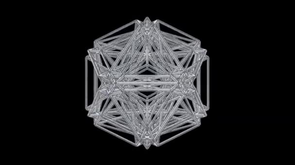 Polyhedron Star Simple Complicated Shape Vice Versa Graphite Pencil Drawing — Vídeo de stock