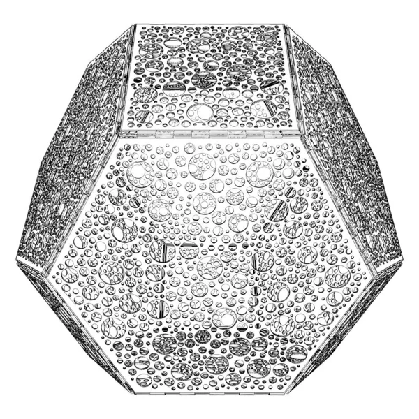 Poliedro Perforado Con Hexágono Lados Cuadrados Vector Forma Sólida Ilustración — Archivo Imágenes Vectoriales