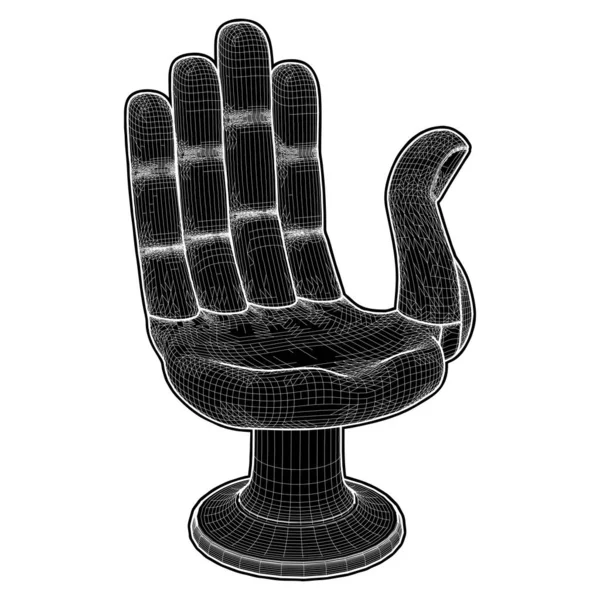 Καρέκλα Buddha Hand Vector Εικονογράφηση Απομονωμένη Λευκό Φόντο Μια Διανυσματική — Διανυσματικό Αρχείο