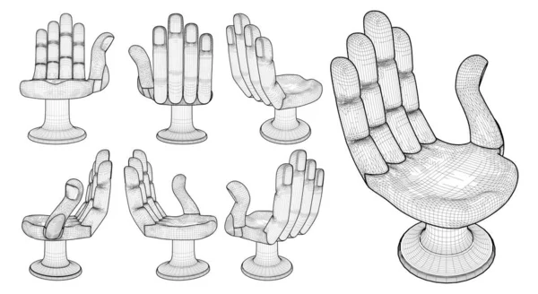 Stol Buddha Hand Vector Illustration Isolerad Vit Bakgrund Vektor Illustration — Stock vektor