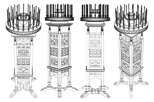 Church Rack Ständer Für Kerzen Vector Illustration Isoliert Auf Weißem — Stockvektor