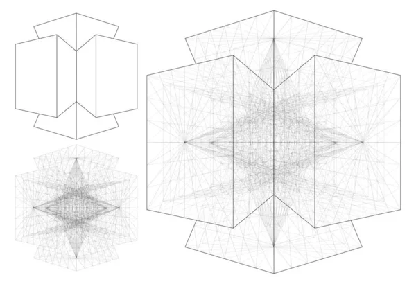 Six Pyramides Union Vector Six Pyramides Simple Forme Compliquée — Image vectorielle