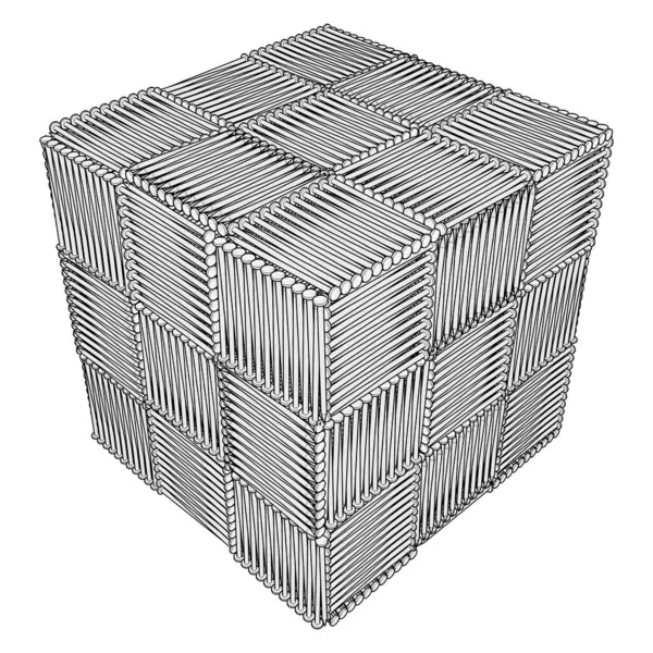 Cubo Scatola Chiodi Vettoriale Illustrazione Isolata Sfondo Bianco Una Illustrazione — Vettoriale Stock