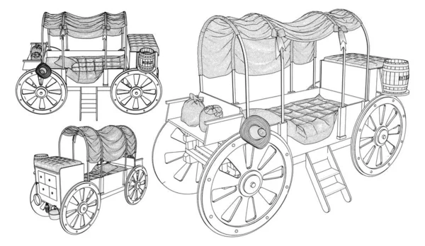 Vecteur Chariot Pour Lit Enfant Illustration Isolée Sur Fond Blanc — Image vectorielle