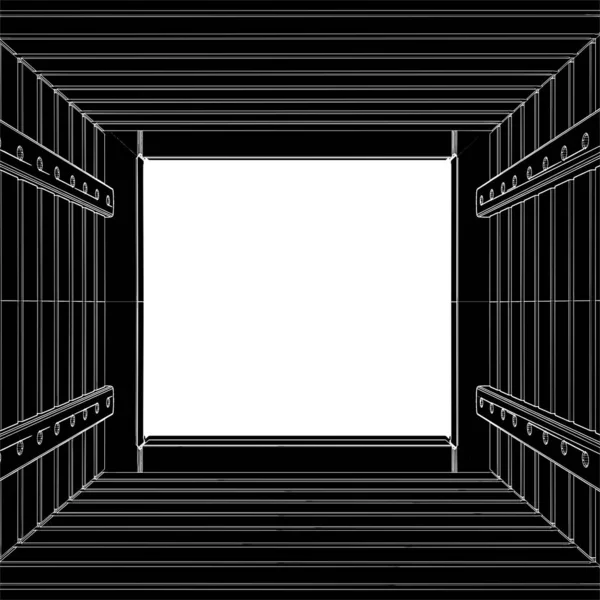 Αφηρημένος Διανυσματικός Διάδρομος Σήραγγας Εικονογράφηση Απομονωμένη Λευκό Φόντο Μια Διανυσματική — Διανυσματικό Αρχείο