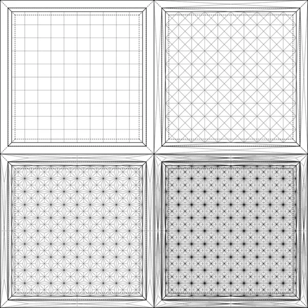 Geometrische Vierkante Lijnen Vorm Patroon Textuur Vector Van Eenvoudige Tot — Stockvector