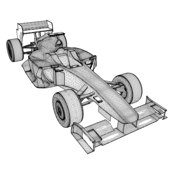 Racewagen Vector Afbeelding Geïsoleerd Witte Achtergrond Een Vector Illustratie Van — Stockvector