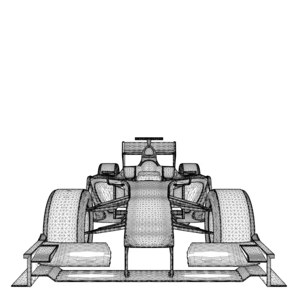 Závodní Auto Vektor Ilustrace Izolovaná Bílém Pozadí Vektorová Ilustrace Závodního — Stockový vektor