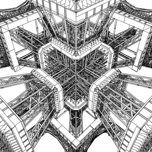 Résumé Structure Construction Vectorielle Illustration Isolée Sur Fond Blanc Illustration — Image vectorielle