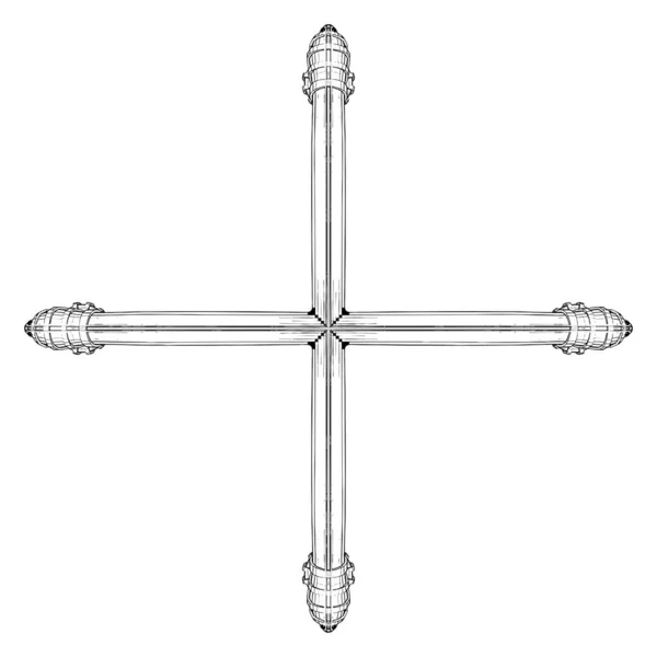 クロスベクトル 白を基調としたイラスト 十字架のベクトルイラスト — ストックベクタ