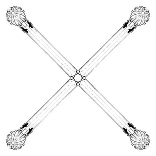 交叉向量 白色背景下的孤立说明 十字的矢量图解 — 图库矢量图片