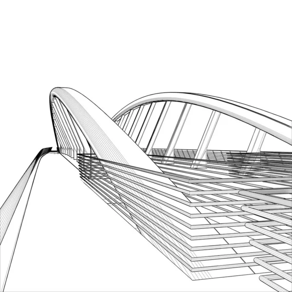 Kemer Köprüsü Yapı Vektörü Beyaz Arka Planda Izole Edilmiş Bir — Stok Vektör