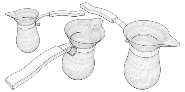 土耳其咖啡壶制造商病媒 白色背景下的孤立说明 土耳其咖啡壶的病媒图解 — 图库矢量图片