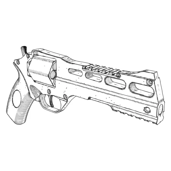 Revolver Vector Afbeelding Geïsoleerd Witte Achtergrond Een Vector Illustratie Van — Stockvector