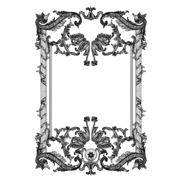 Gotische Frame Vector Afbeelding Geïsoleerd Witte Achtergrond Een Vectorillustratie Van — Stockvector