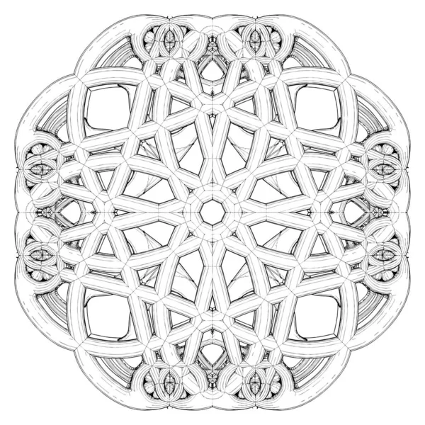 Готичний Старовинний Орнамент Вектор Ілюстрація Ізольована Білому Тлі Векторна Ілюстрація — стоковий вектор
