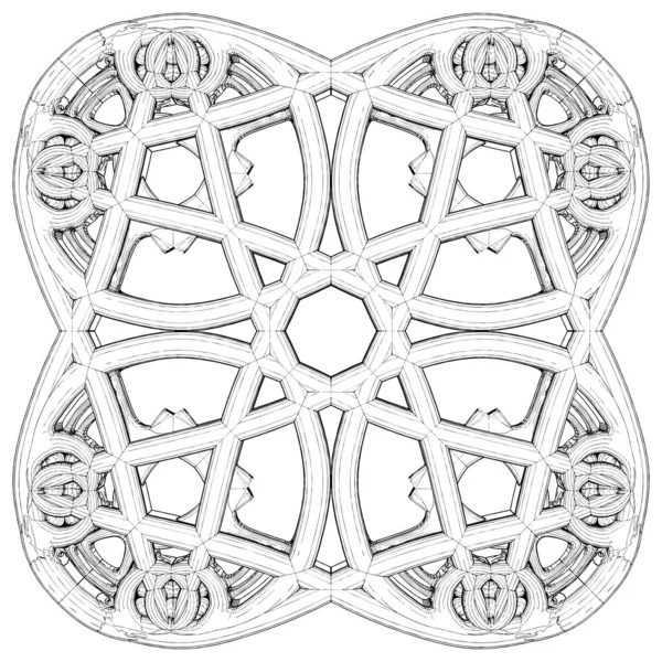 Готичний Старовинний Орнамент Вектор Ілюстрація Ізольована Білому Тлі Векторна Ілюстрація — стоковий вектор