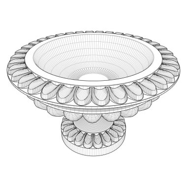 Antika vazo saksı taşıyıcısı. Beyaz arka planda izole edilmiş bir resim. Çiçek saksısının Vektör İllüstrasyonu.