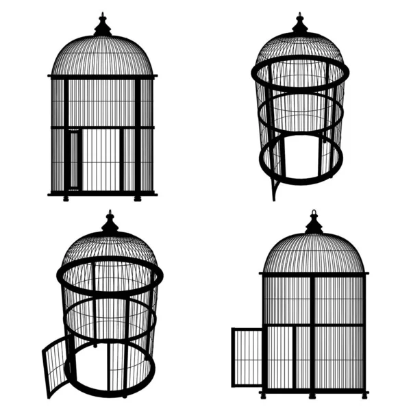 Vecteur Cage Oiseaux Illustration Isolée Sur Fond Blanc Illustration Vectorielle — Image vectorielle