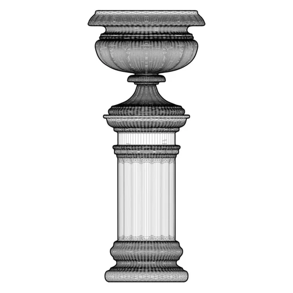 Antike Vase Flowerpot Vector Vorhanden Illustration Isoliert Auf Weißem Hintergrund — Stockvektor