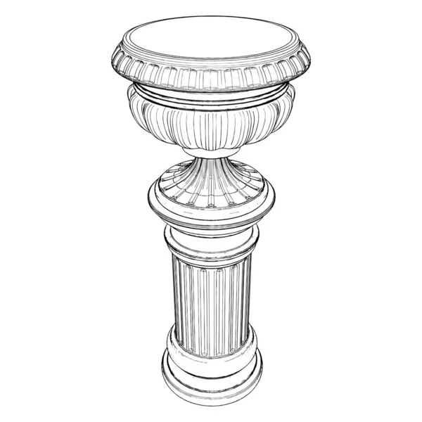 アンティーク花瓶フラワーポットベクトル 白を基調としたイラスト フラワーポットのベクトルイラスト — ストックベクタ