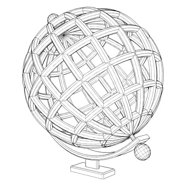 Globe Vector Illustrazione Isolata Sfondo Bianco Una Illustrazione Vettoriale Del — Vettoriale Stock