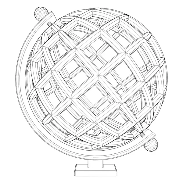 Вектор Глобуса Иллюстрация Изолирована Белом Фоне Вектор Глобального Потепления — стоковый вектор