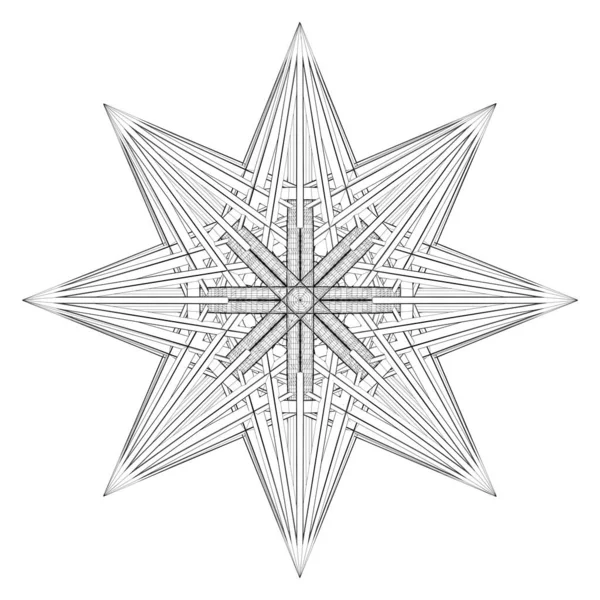 Abstraktní Stavební Vektor Ilustrace Izolovaná Bílém Pozadí Vektorová Ilustrace Hvězdné — Stockový vektor