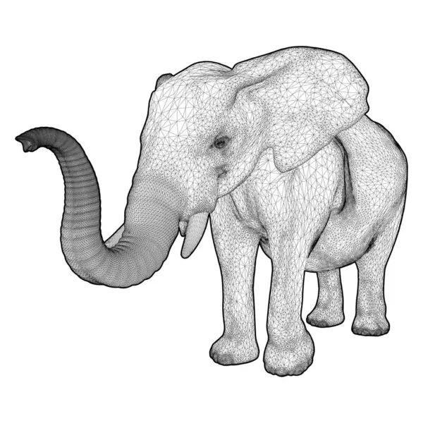 Elefantenvektor Isoliert Auf Weißem Hintergrund Eine Vektorillustration Eines Elefanten — Stockvektor