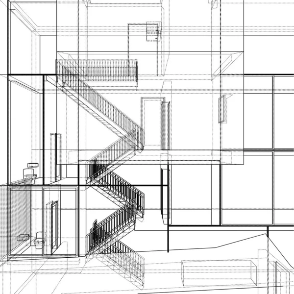 摘要楼梯向量 现代楼梯 白色背景下的孤立说明 的矢量图解 — 图库矢量图片