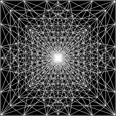 Soyut İnşaat Yapı Vektörü. Piramit Mimarisinin Vektör İllüstrasyonu. Kavram - modern mimari ve tasarım.